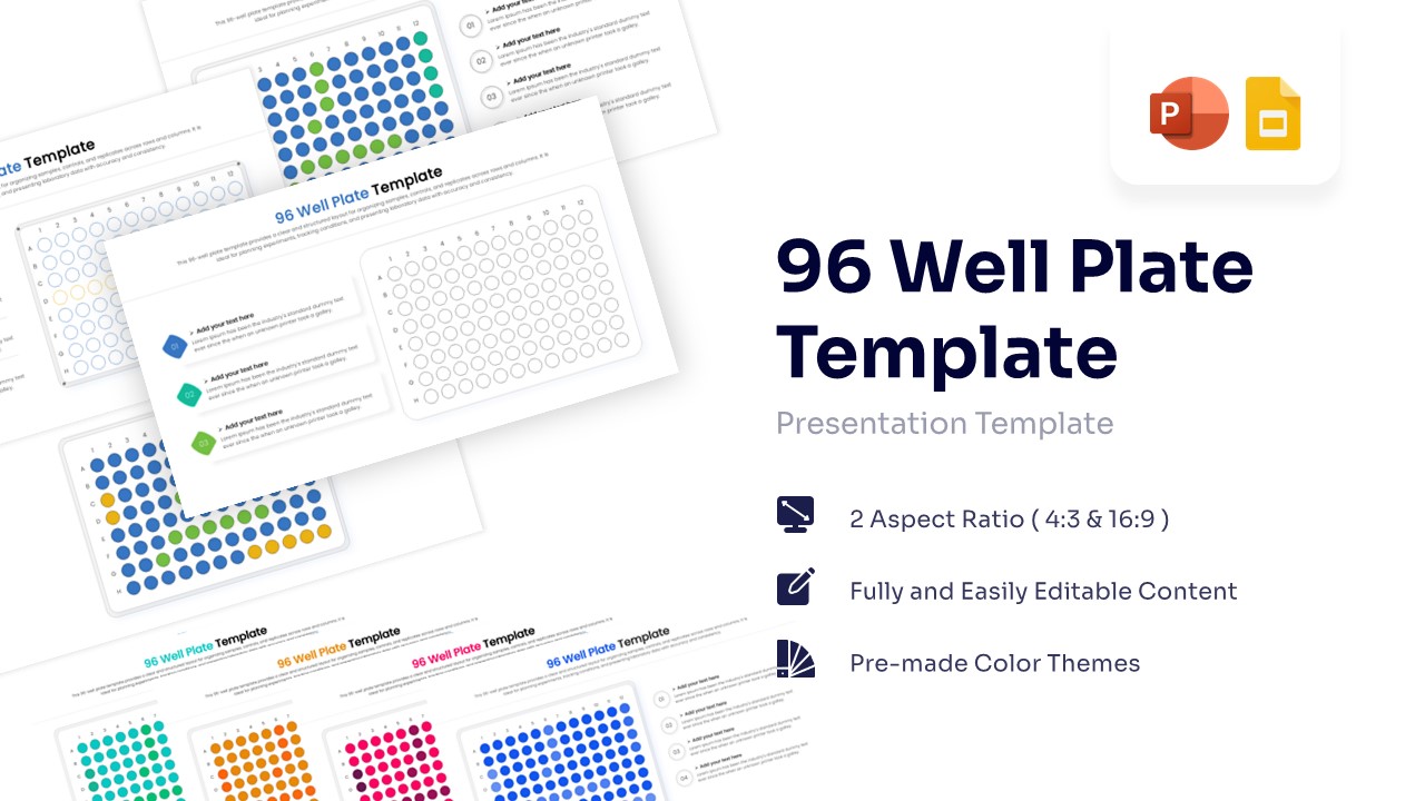 96 well plate template showing a standard laboratory grid layout