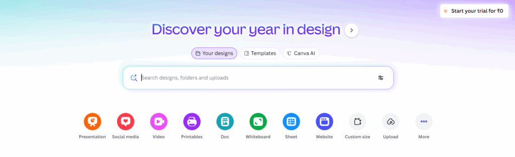 canva hero section