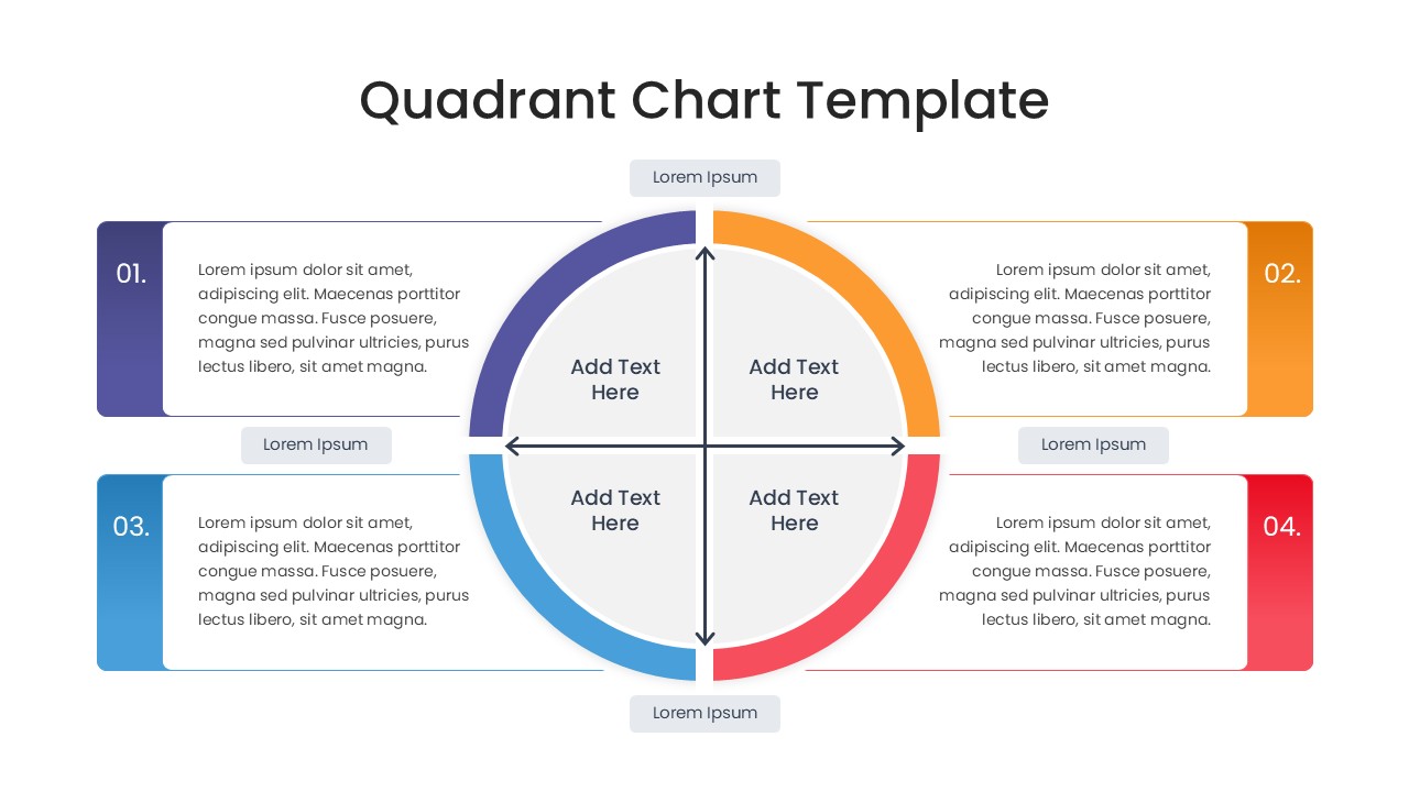 Split circle diagram divided into four colored sectors with directional arrows for business models