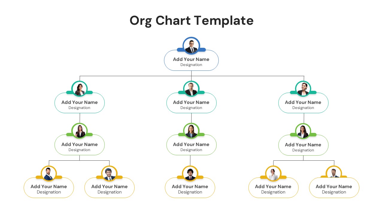 Multi-level employee structure diagram for business presentations