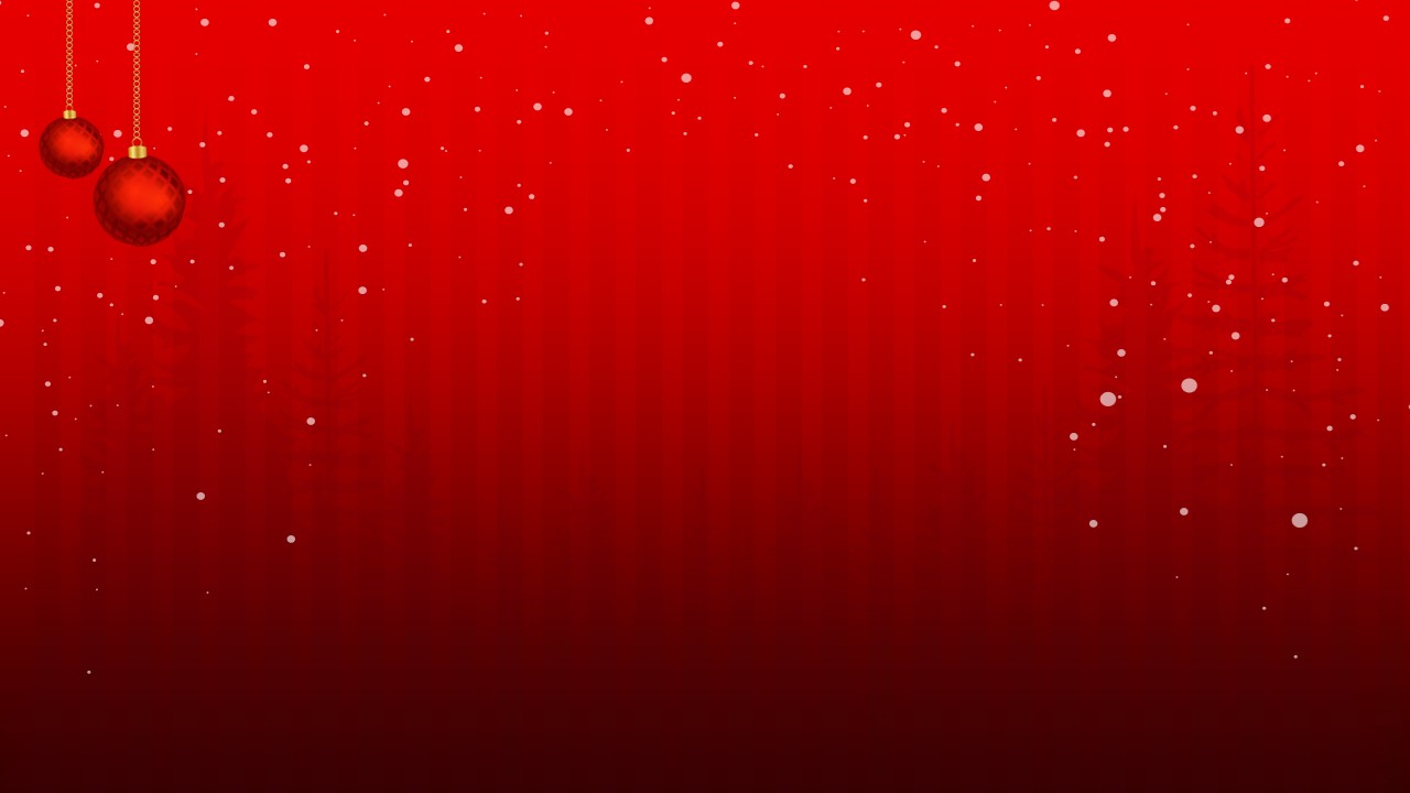 Holiday season presentation slide with string lights and deep red backdrop