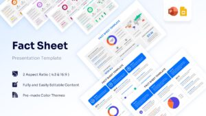 Featured image showing a collection of Fact Sheet Templates with various data dashboards and blue accents.