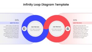 Professional infinity process slide with blue and red color-coded loop for comparison