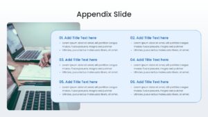 Professional layout featuring a large circular image frame next to five colorful horizontal text banners.