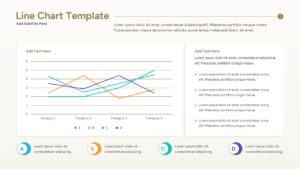 Professional line chart PowerPoint slide with four color-coded lines and a side panel for descriptive bullet points