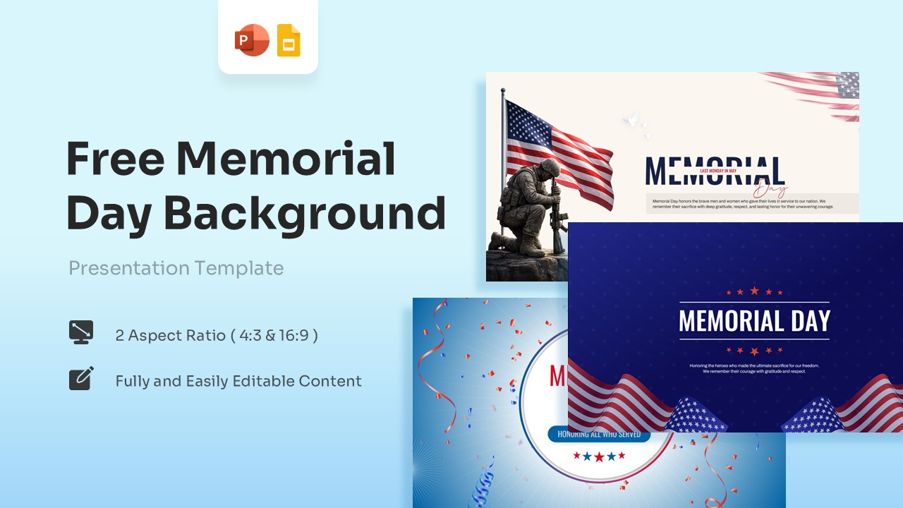 memorial day background presentation template
