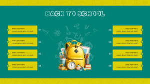 back to school learning framework featuring backpack illustration and educational milestones
