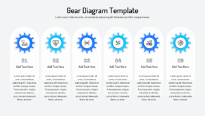 Gear process timeline diagram illustrating multiple workflow stages and milestones