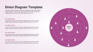 Circular onion framework displaying audience levels around a central core element