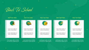 school activity planning slide with educational icons and classroom presentation layout