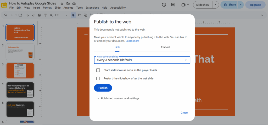 embed code setting